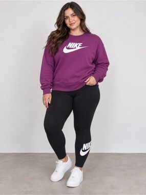 Nike Purple XL Sweatshirt & Black Logo Leggings